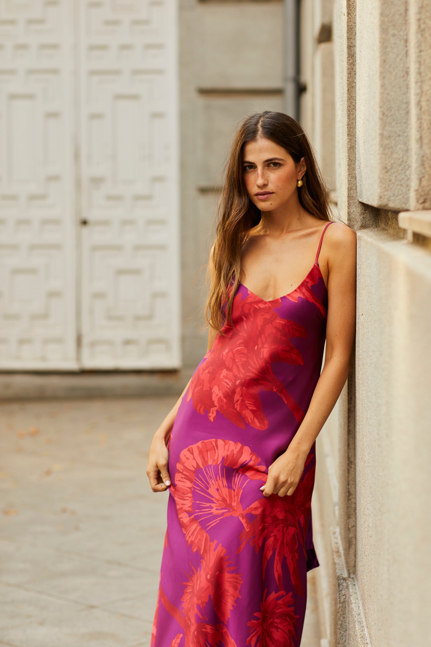 Vestido Lune Violeta/Rojo print